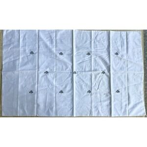 Capecchi WHITE Pillow Sham 46x28" Napoleon Bee embroidery Cotton 300 TC ITALY